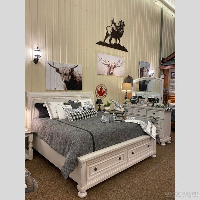 Robbinsdale Sleigh Storage Bed available at Rustic Ranch Furniture in Airdrie, Alberta