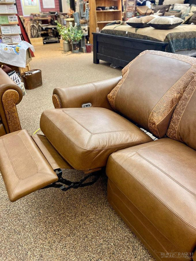 Wyoming Motion Sofa available at Rustic Ranch Furniture and Decor.