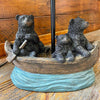 Bears in Canoe Desk Lamp with Shade-Rustic Ranch