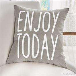 ENJOY TODAY FELT PILLOW BY MUD PIE-Rustic Ranch