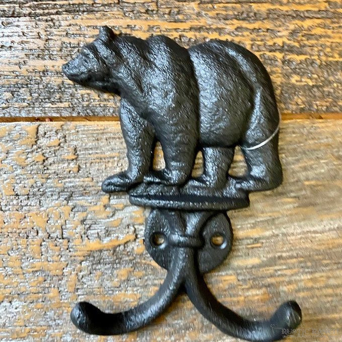 Cast Iron Bear Double Hook available at Rustic Ranch Furniture in Airdrie, Alberta
