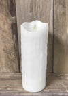 WHITE LED TIMER PILLAR CANDLE - 3" X 8"-Rustic Ranch