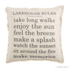LAKE RULES CANVAS PILLOW BY MUD PIE-Rustic Ranch