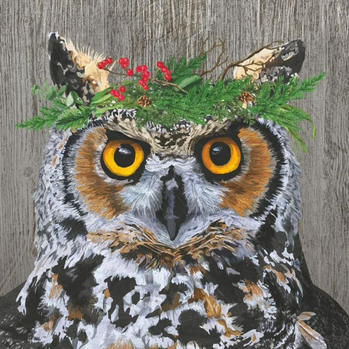 Winter Berry Owl Lunch Napkins available at Rustic Ranch Furniture in Airdrie, Alberta