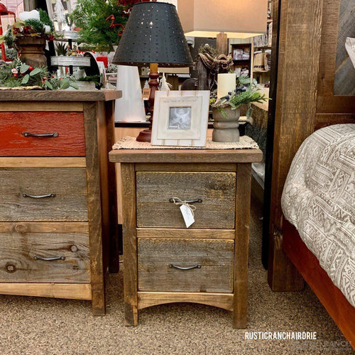 GOLDFIELD TWO DRAWER NIGHTSTAND-Rustic Ranch