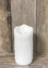 WHITE LED TIMER PILLAR CANDLE - 3" X 6"-Rustic Ranch