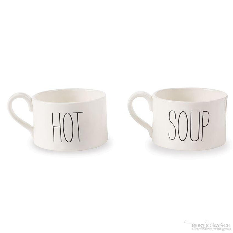 HOT & SOUP BISTRO SOUP MUGS - 2 ASSORTED BY MUDPIE-Rustic Ranch