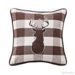 EMBROIDERED DEER ACCENT PILLOW-Rustic Ranch