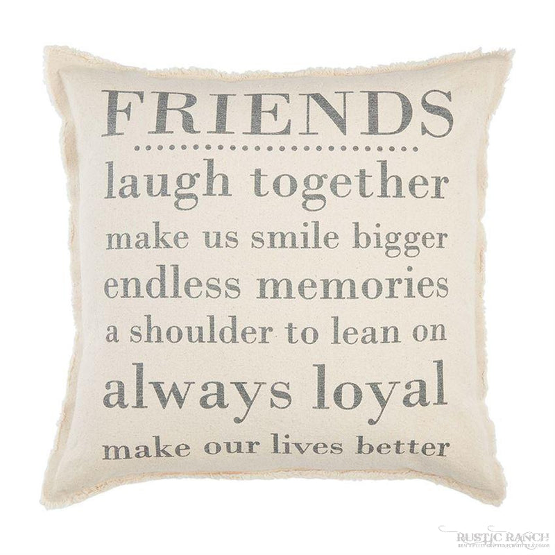 FRIENDS CANVAS PILLOW BY MUD PIE-Rustic Ranch