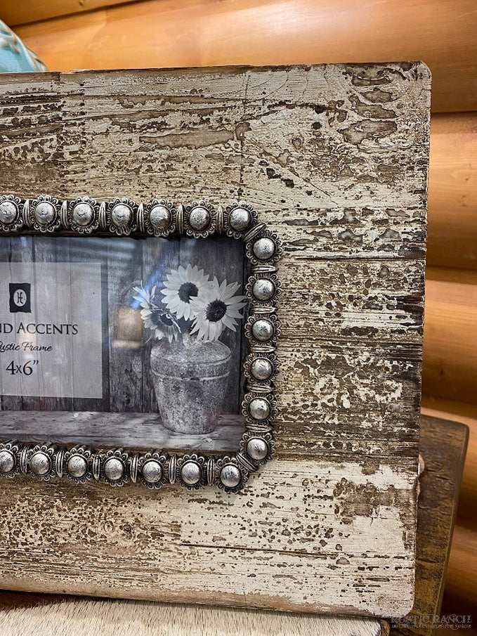 PEARL & DISTRESSED WOOD 4X6 FRAME-Rustic Ranch