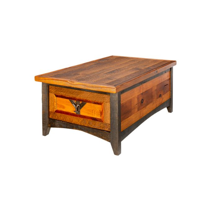Yellowstone Dutton 1 Drawer Side Table with Shelf