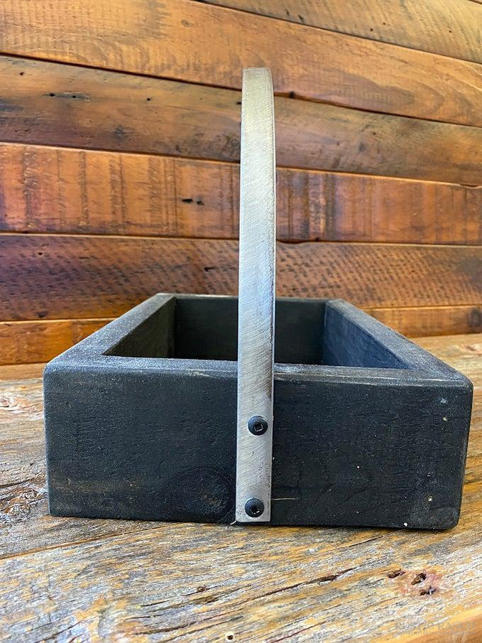 SMALL PINE TRAY CURVED HANDLE - BLACK-Rustic Ranch