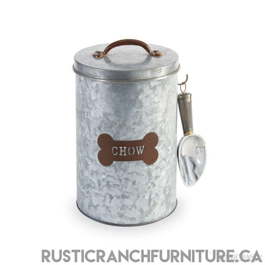 TIN DOG FOOD CANISTER BY MUD PIE-Rustic Ranch