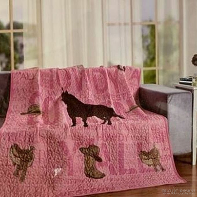 PINK HORSE THROW BLANKET available at Rustic Ranch Furniture in Airdrie, Alberta