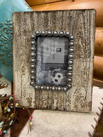 PEARL & DISTRESSED WOOD 4X6 FRAME-Rustic Ranch