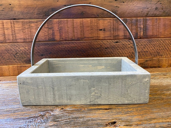 SMALL PINE TRAY CURVED HANDLE - BARNBOARD GRAY-Rustic Ranch