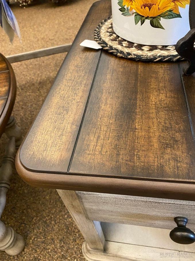 PLYMOUTH CHAIR SIDE TABLE-Rustic Ranch