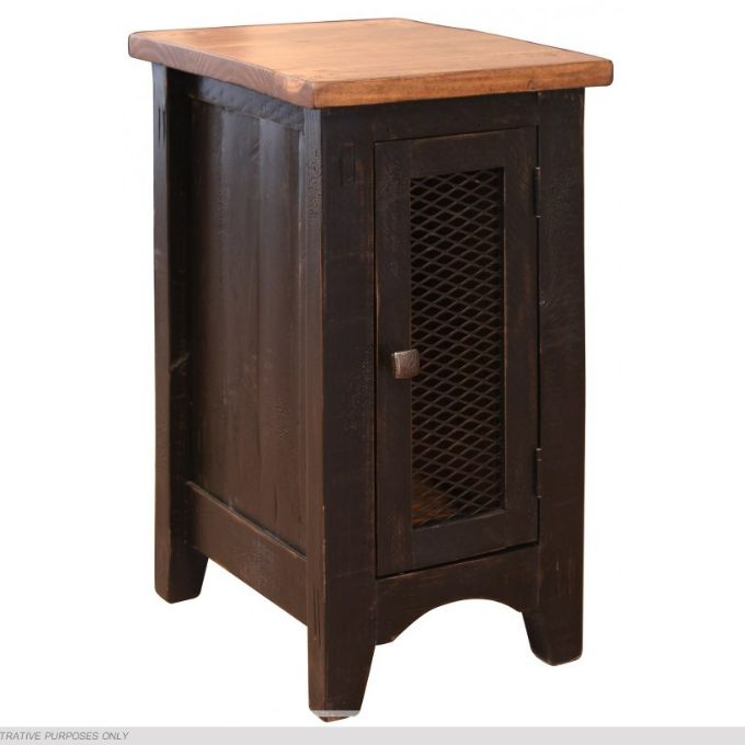 Pueblo Black Chair Side Table available at Rustic Ranch Furniture in Airdrie, Alberta