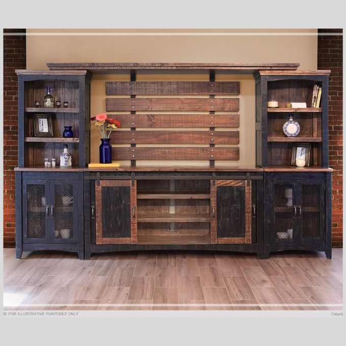 Pueblo Black Wall Unit available at Rustic Ranch Furniture in Airdrie, Alberta.
