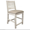 Stone Ivory Finish Stool with Fabric Seat -  24" available at Rustic Ranch Furniture in Airdrie, Alberta