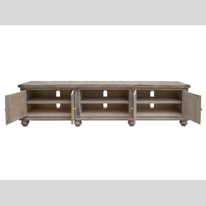 Aruba TV Stand - Drift Sand Finish available at Rustic Ranch Furniture in Airdrie, Alberta.