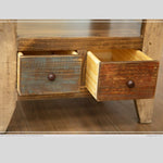Antique Multi Colour End Table with Two Drawers available at Rustic Ranch Furniture