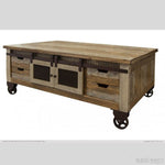 Antique Coffee Table With Wheels available at Rustic Ranch Furniture in Airdrie, Alberta