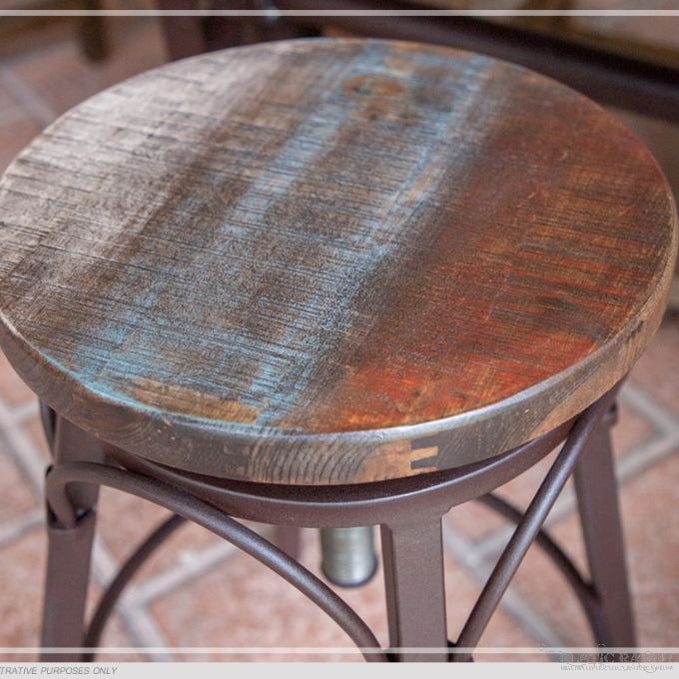 Antique Multi Colour Adjustable Stool available at Rustic Ranch Furniture in Airdrie, Alberta