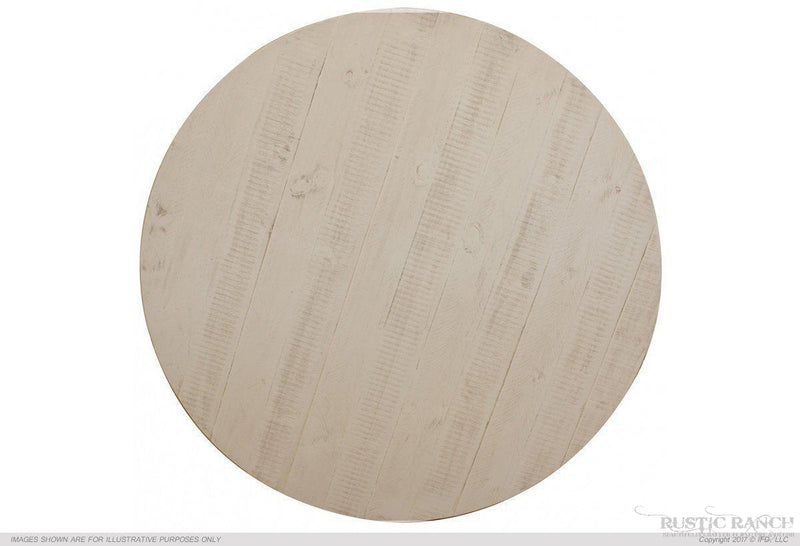 BONANZA ROUND TABLE TOP - ANTIQUED IVORY-Rustic Ranch