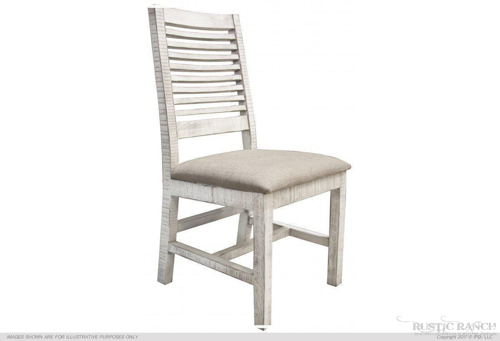 IVORY CHAIR W/ FABRIC SEAT-Rustic Ranch