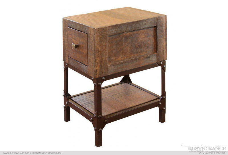 URBAN GOLD CHAIR SIDE TABLE-Rustic Ranch